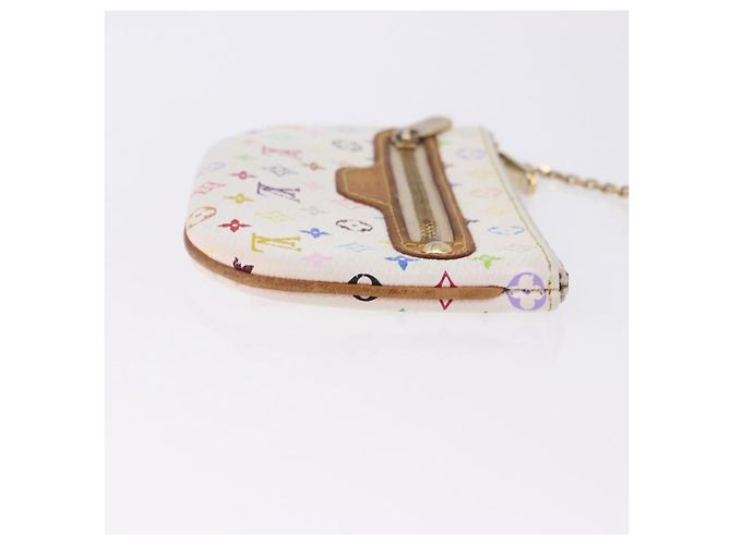 LOUIS VUITTON Monogram Multicolor Pochette MM Pouch White M60028 LV Auth 197193 Bianco - vista 3