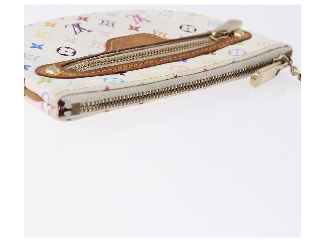 LOUIS VUITTON Monogram Multicolor Pochette MM Pouch White M60028 LV Auth 197193 Bianco - vista 5
