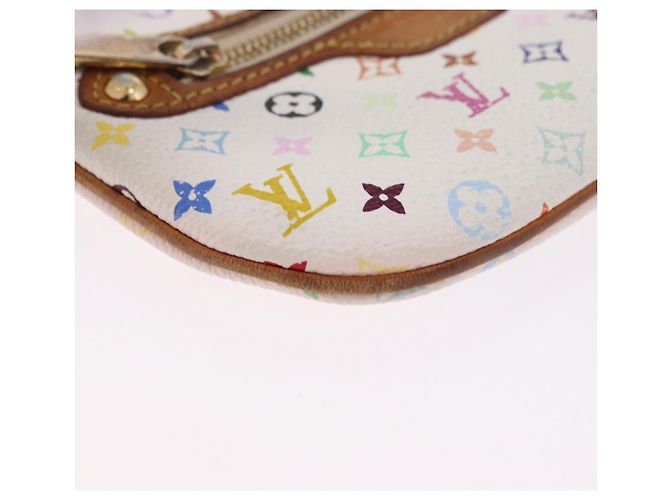 LOUIS VUITTON Monogram Multicolor Pochette MM Pouch White M60028 LV Auth 197193 Bianco - vista 8