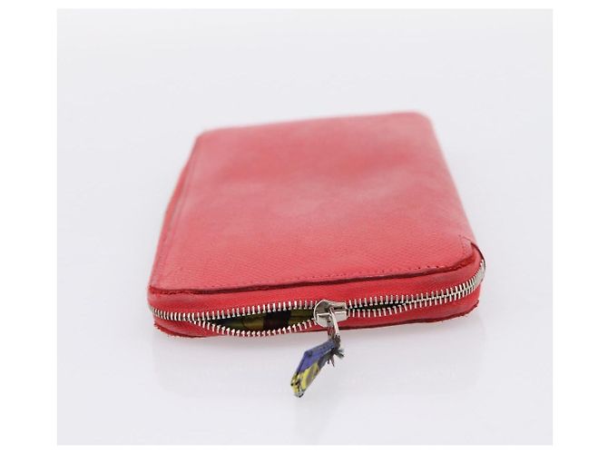 Hermès HERMES Azap Long Silk Inn Long Wallet Leather Red Silver Auth 198763 Argento Rosso - vista 3