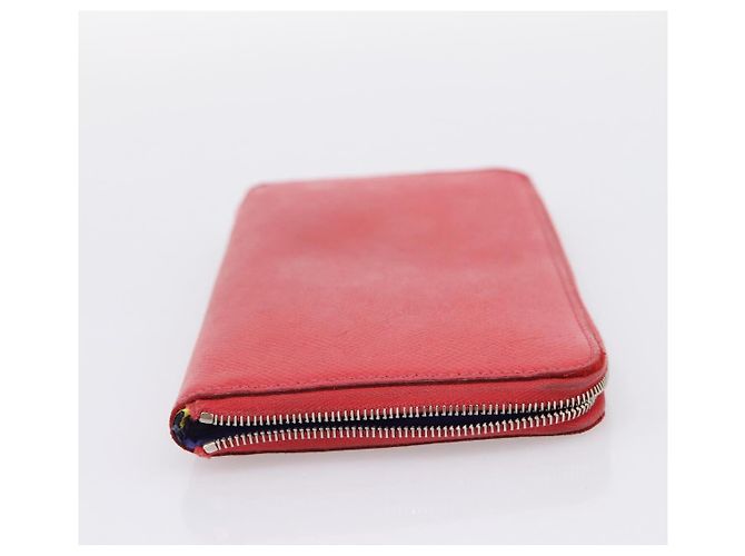 Hermès HERMES Azap Long Silk Inn Long Wallet Leather Red Silver Auth 198763 Argento Rosso - vista 4