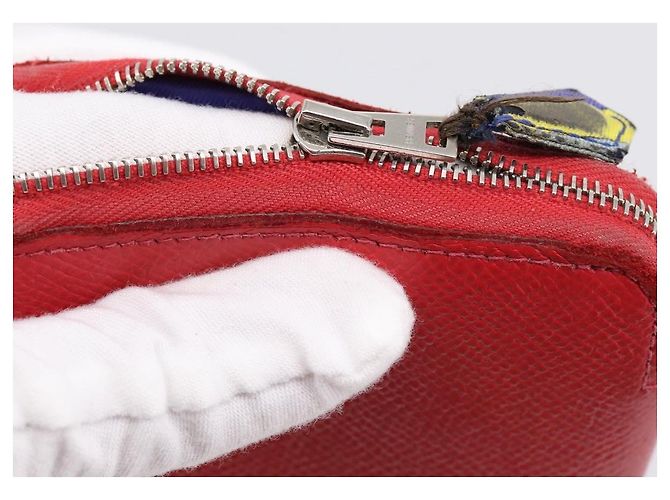 Hermès HERMES Azap Long Silk Inn Long Wallet Leather Red Silver Auth 198763 Argento Rosso - vista 9