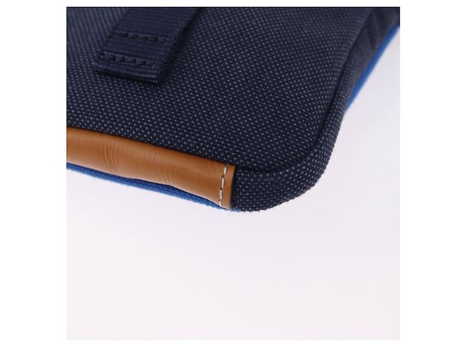 Borsa a tracolla LOEWE Irohebe Nature Neck Pouch Canvas Blue Silver Auth 196313A Argento - vista 16