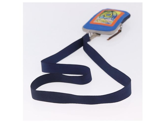 Borsa a tracolla LOEWE Irohebe Nature Neck Pouch Canvas Blue Silver Auth 196313A Argento - vista 7
