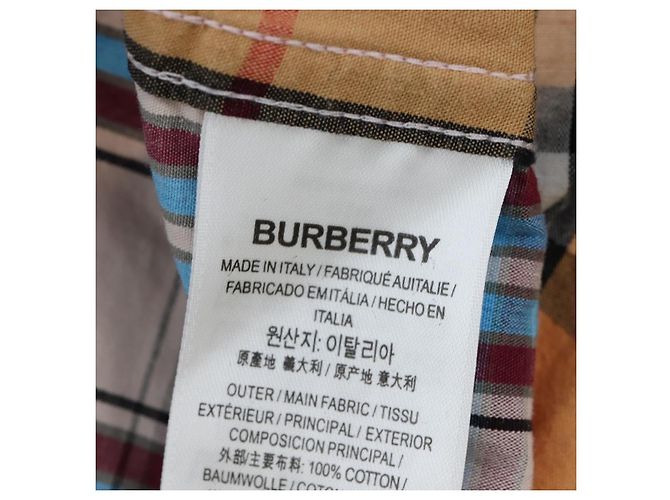 Camisa BURBERRY Nova Check de algodón Beige Auth 195117M - vista 14