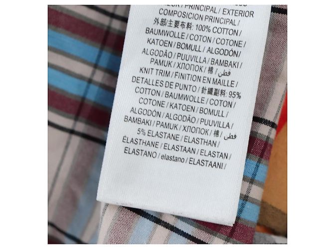 Camisa BURBERRY Nova Check de algodón Beige Auth 195117M - vista 15