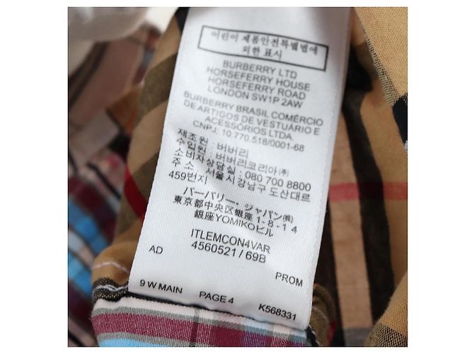 Camisa BURBERRY Nova Check de algodón Beige Auth 195117M - vista 18