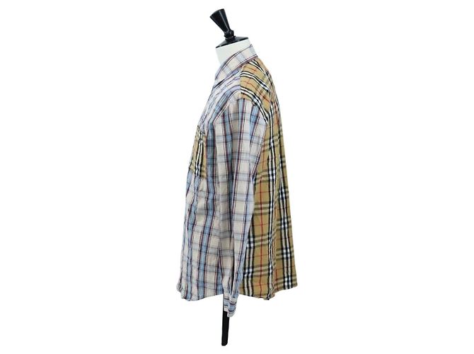 Camisa BURBERRY Nova Check de algodón Beige Auth 195117M - vista 3