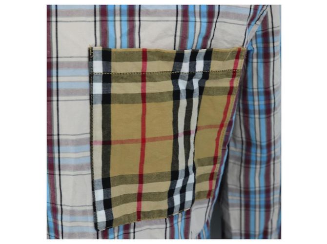 Camisa BURBERRY Nova Check de algodón Beige Auth 195117M - vista 7