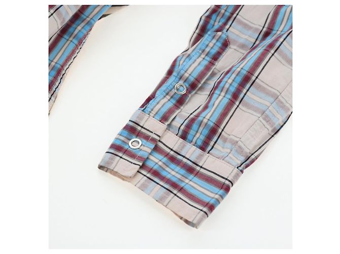 Camisa BURBERRY Nova Check de algodón Beige Auth 195117M - vista 8