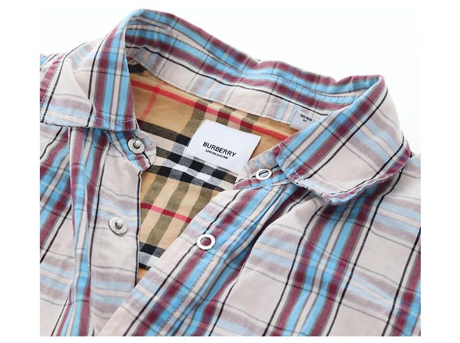 Camisa BURBERRY Nova Check de algodón Beige Auth 195117M - vista 9
