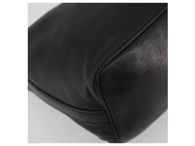 Borsa a mano PRADA in pelle nera argento Auth 197326V Nero - vista 16