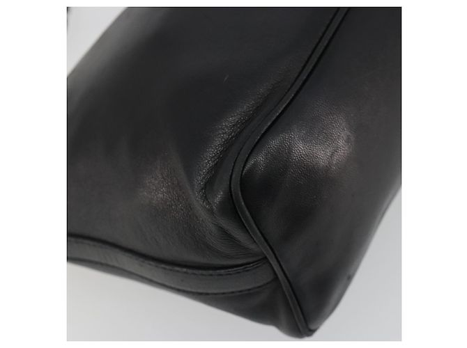 Borsa a mano PRADA in pelle nera argento Auth 197326V Nero - vista 18