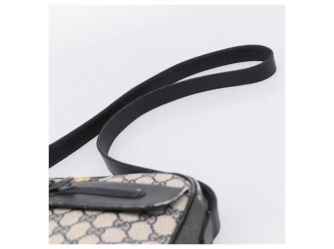 Borsa a tracolla GUCCI GG Supreme PVC Navy Gold Auth 198291 D'oro Blu navy - vista 14