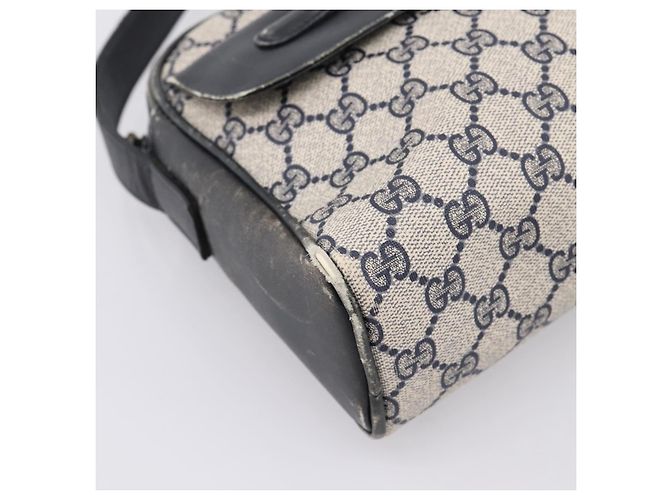 Borsa a tracolla GUCCI GG Supreme PVC Navy Gold Auth 198291 D'oro Blu navy - vista 15