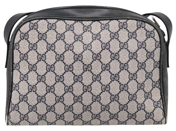 Borsa a tracolla GUCCI GG Supreme PVC Navy Gold Auth 198291 D'oro Blu navy - vista 2