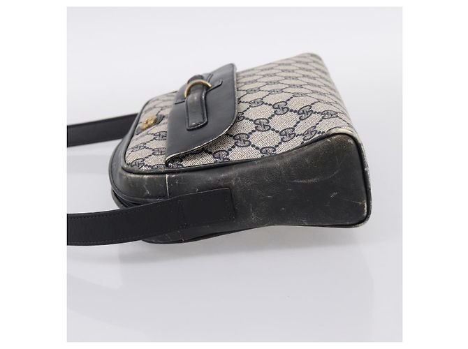 Borsa a tracolla GUCCI GG Supreme PVC Navy Gold Auth 198291 D'oro Blu navy - vista 3
