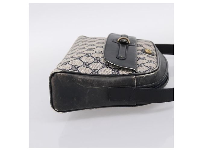 Borsa a tracolla GUCCI GG Supreme PVC Navy Gold Auth 198291 D'oro Blu navy - vista 4