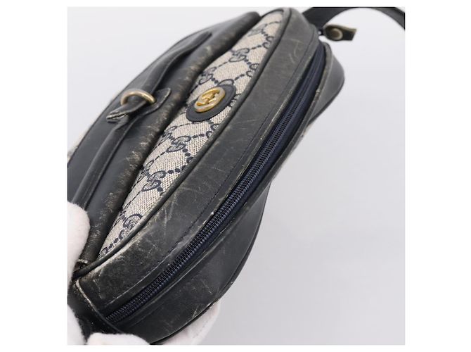Borsa a tracolla GUCCI GG Supreme PVC Navy Gold Auth 198291 D'oro Blu navy - vista 6