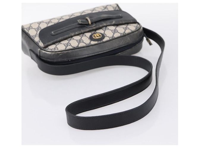Borsa a tracolla GUCCI GG Supreme PVC Navy Gold Auth 198291 D'oro Blu navy - vista 7