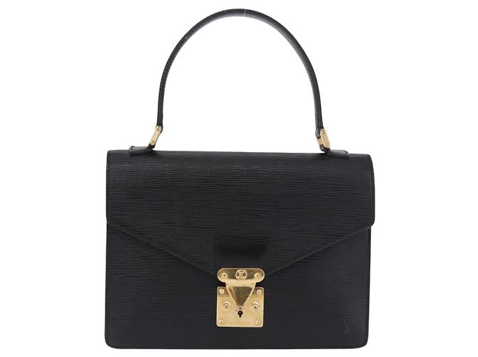 Borsa a mano LOUIS VUITTON Epi Concorde Black M52132 LV Auth BA14848 Nero - vista 13