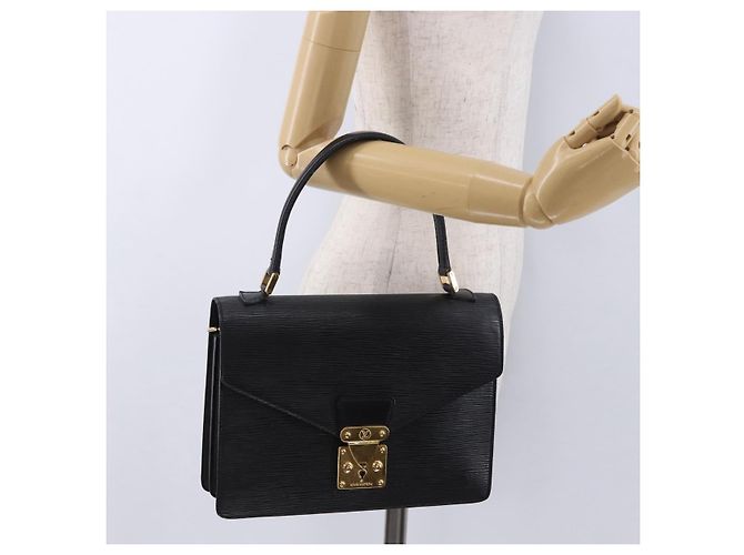Borsa a mano LOUIS VUITTON Epi Concorde Black M52132 LV Auth BA14848 Nero - vista 29