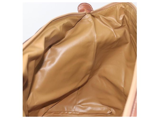 Céline Borsa Boston CELINE Macadam Canvas PVC Pelle Marrone Oro Auth 192543 D'oro - vista 20