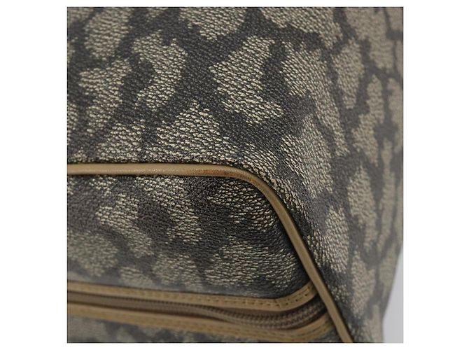 SAINT LAURENT Mini Boston Bag PVC Canvas Gray Gold Auth am12267A Marrone D'oro - vista 14