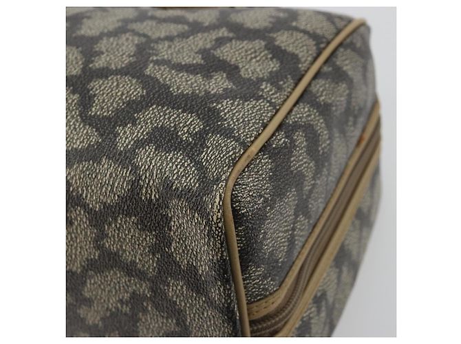 SAINT LAURENT Mini Boston Bag PVC Canvas Gray Gold Auth am12267A Marrone D'oro - vista 15