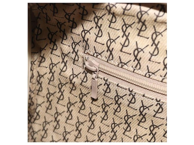 SAINT LAURENT Mini Boston Bag PVC Canvas Gray Gold Auth am12267A Marrone D'oro - vista 20