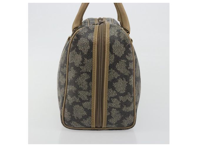 SAINT LAURENT Mini Boston Bag PVC Canvas Gray Gold Auth am12267A Marrone D'oro - vista 3