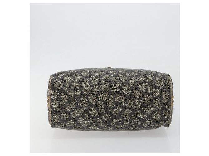 SAINT LAURENT Mini Boston Bag PVC Canvas Gray Gold Auth am12267A Marrone D'oro - vista 5