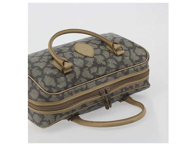 SAINT LAURENT Mini Boston Bag PVC Canvas Gray Gold Auth am12267A Marrone D'oro - vista 6