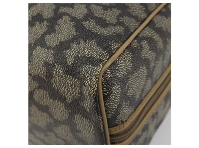 SAINT LAURENT Mini Boston Bag PVC Canvas Gray Gold Auth am12267A Marrone D'oro - vista 9