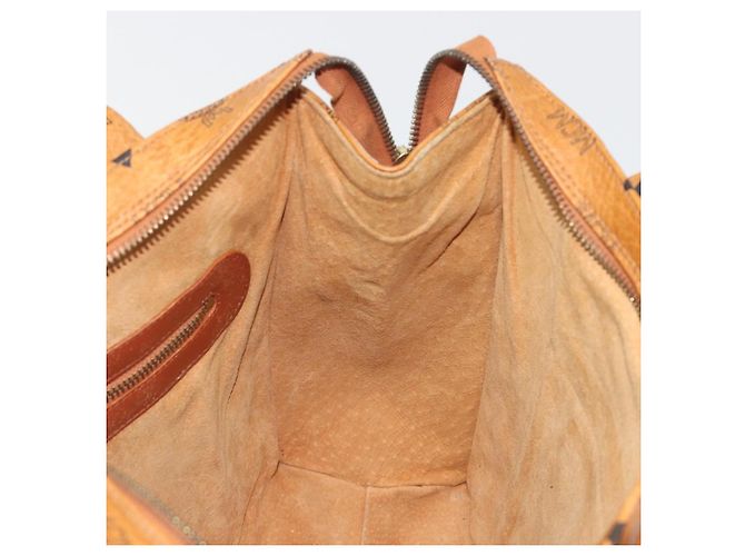 Borsa Tote MCM Vicetos Logogram PVC Pelle Brown Gold Auth 198311 Marrone D'oro - vista 18