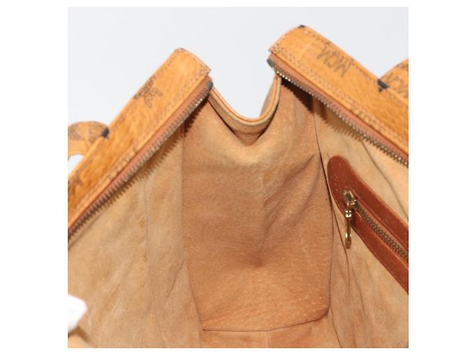 Borsa Tote MCM Vicetos Logogram PVC Pelle Brown Gold Auth 198311 Marrone D'oro - vista 19