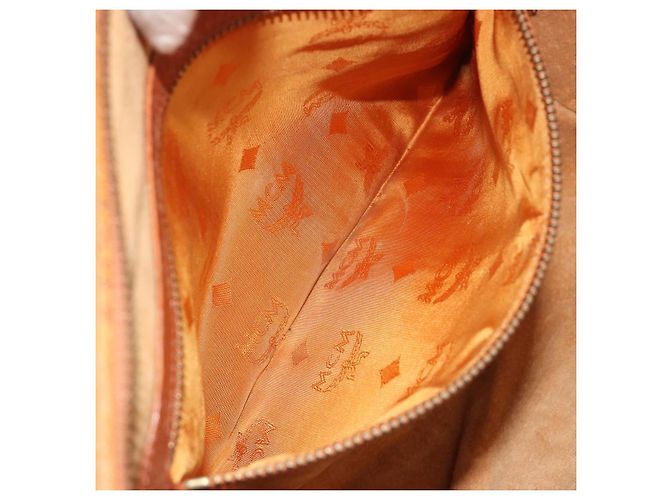 Borsa Tote MCM Vicetos Logogram PVC Pelle Brown Gold Auth 198311 Marrone D'oro - vista 21