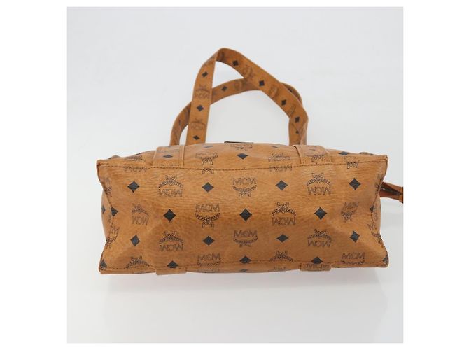 Borsa Tote MCM Vicetos Logogram PVC Pelle Brown Gold Auth 198311 Marrone D'oro - vista 5