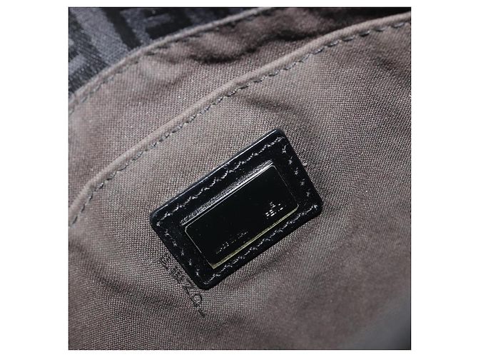 Borsa a tracolla FENDI Zucchino Canvas Mamma Baguette Nera Auth 198707A Nero - vista 20