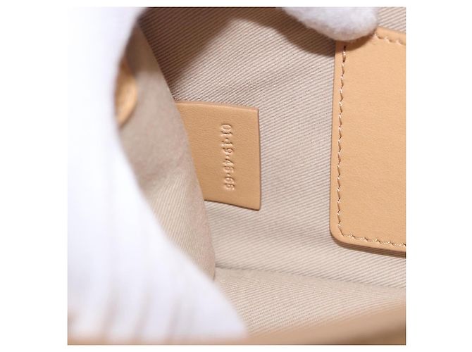 Chloé Borsa a tracolla Chloe C Chain in pelle beige tono oro Auth am12374V - vista 11