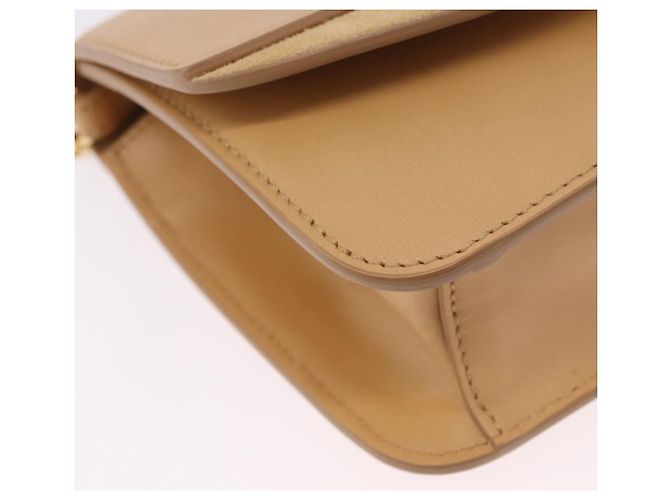 Chloé Borsa a tracolla Chloe C Chain in pelle beige tono oro Auth am12374V - vista 14