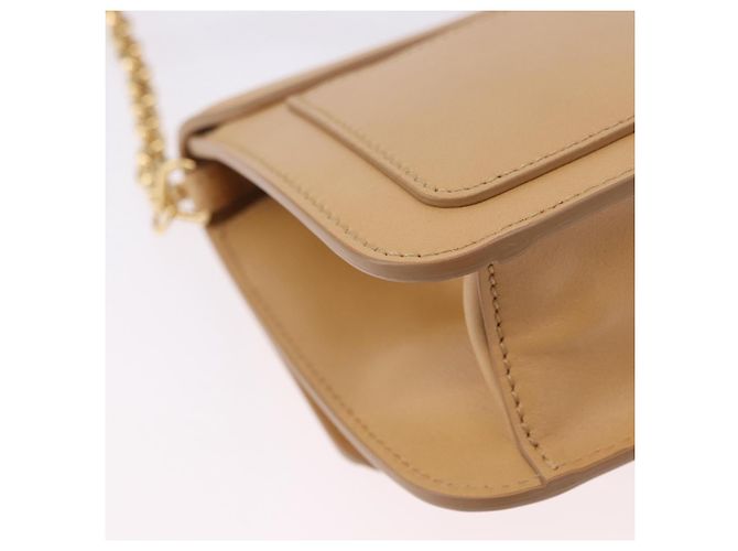 Chloé Borsa a tracolla Chloe C Chain in pelle beige tono oro Auth am12374V - vista 16