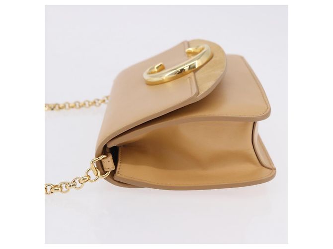 Chloé Borsa a tracolla Chloe C Chain in pelle beige tono oro Auth am12374V - vista 4