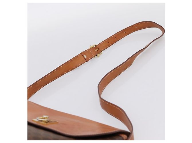 16 Céline Borsa a tracolla CELINE Macadam Canvas PVC Leather Brown Gold Auth mr2861 Marrone D'oro - vista 14