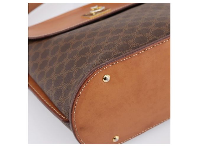 16 Céline Borsa a tracolla CELINE Macadam Canvas PVC Leather Brown Gold Auth mr2861 Marrone D'oro - vista 15