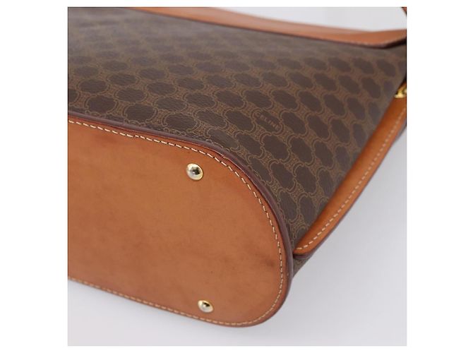 16 Céline Borsa a tracolla CELINE Macadam Canvas PVC Leather Brown Gold Auth mr2861 Marrone D'oro - vista 16