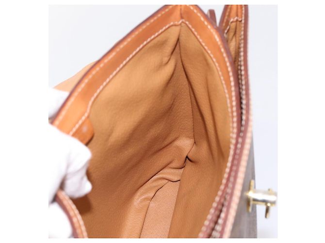 16 Céline Borsa a tracolla CELINE Macadam Canvas PVC Leather Brown Gold Auth mr2861 Marrone D'oro - vista 19