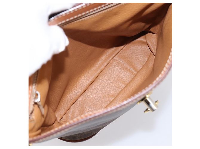 16 Céline Borsa a tracolla CELINE Macadam Canvas PVC Leather Brown Gold Auth mr2861 Marrone D'oro - vista 21