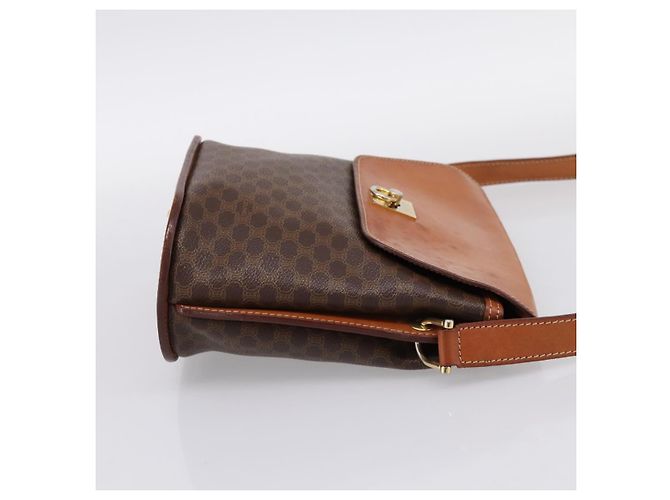 16 Céline Borsa a tracolla CELINE Macadam Canvas PVC Leather Brown Gold Auth mr2861 Marrone D'oro - vista 4