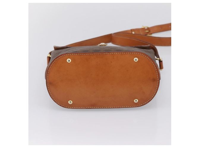16 Céline Borsa a tracolla CELINE Macadam Canvas PVC Leather Brown Gold Auth mr2861 Marrone D'oro - vista 5